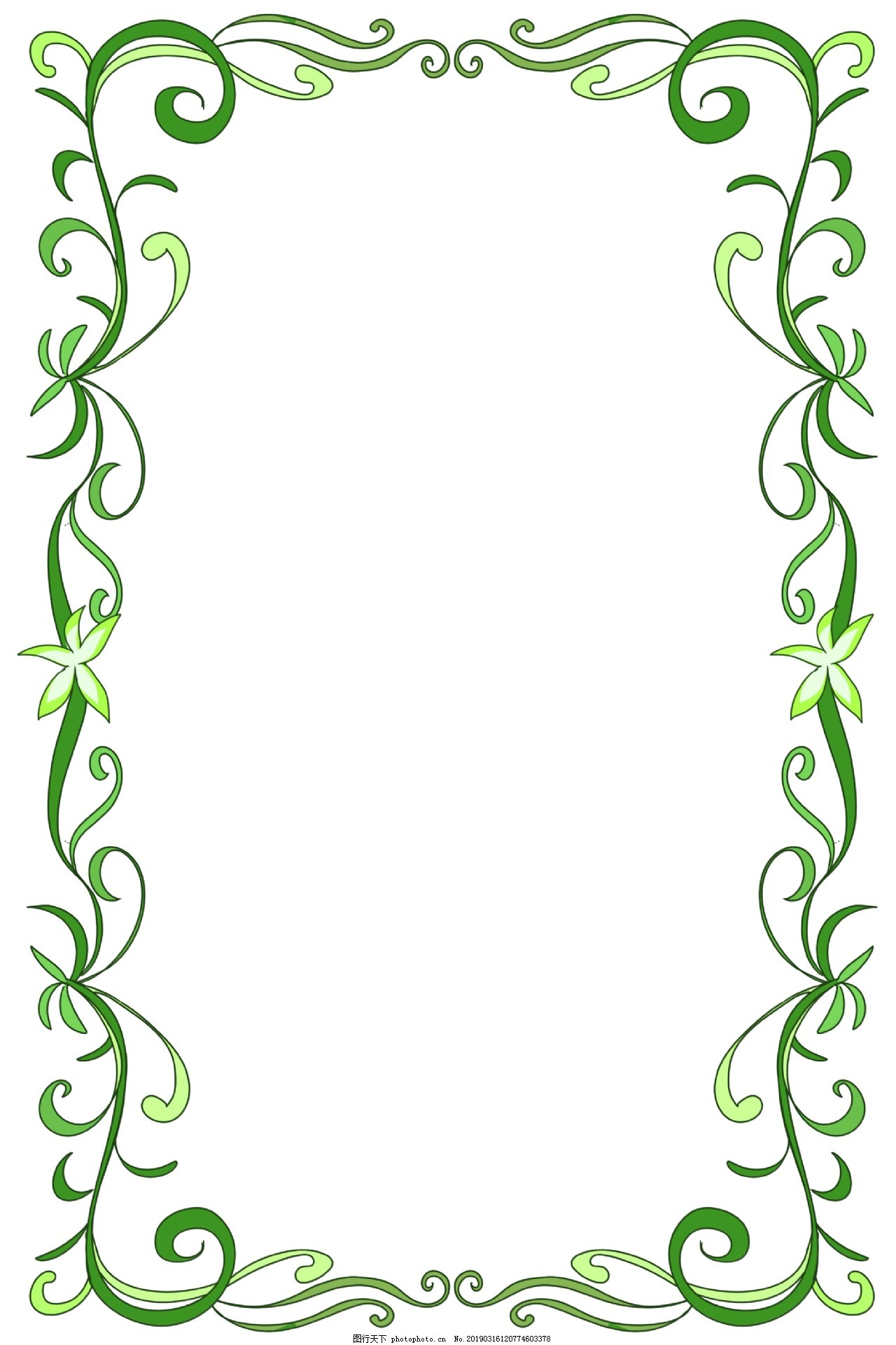 青翠藤蔓之美 探索绿色花藤边框的装饰艺术